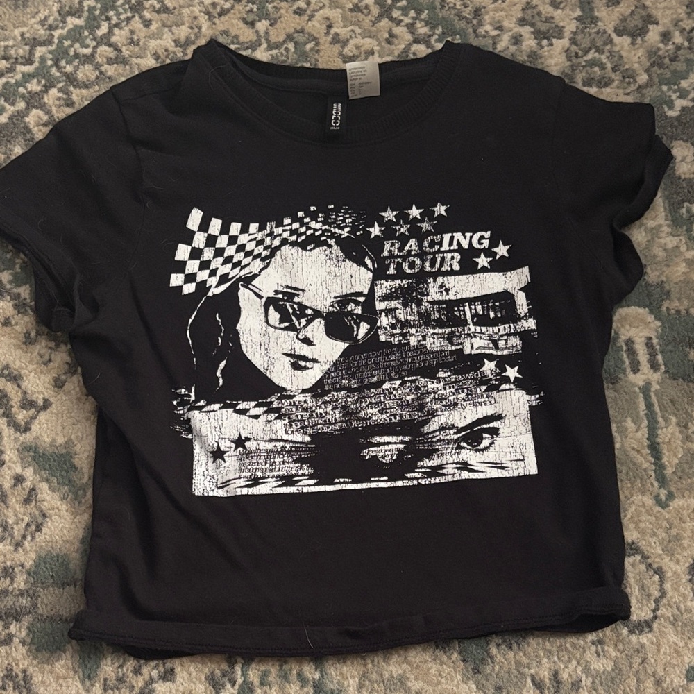 H&M Black Racing Tour Kids Tee